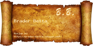Brader Betta névjegykártya